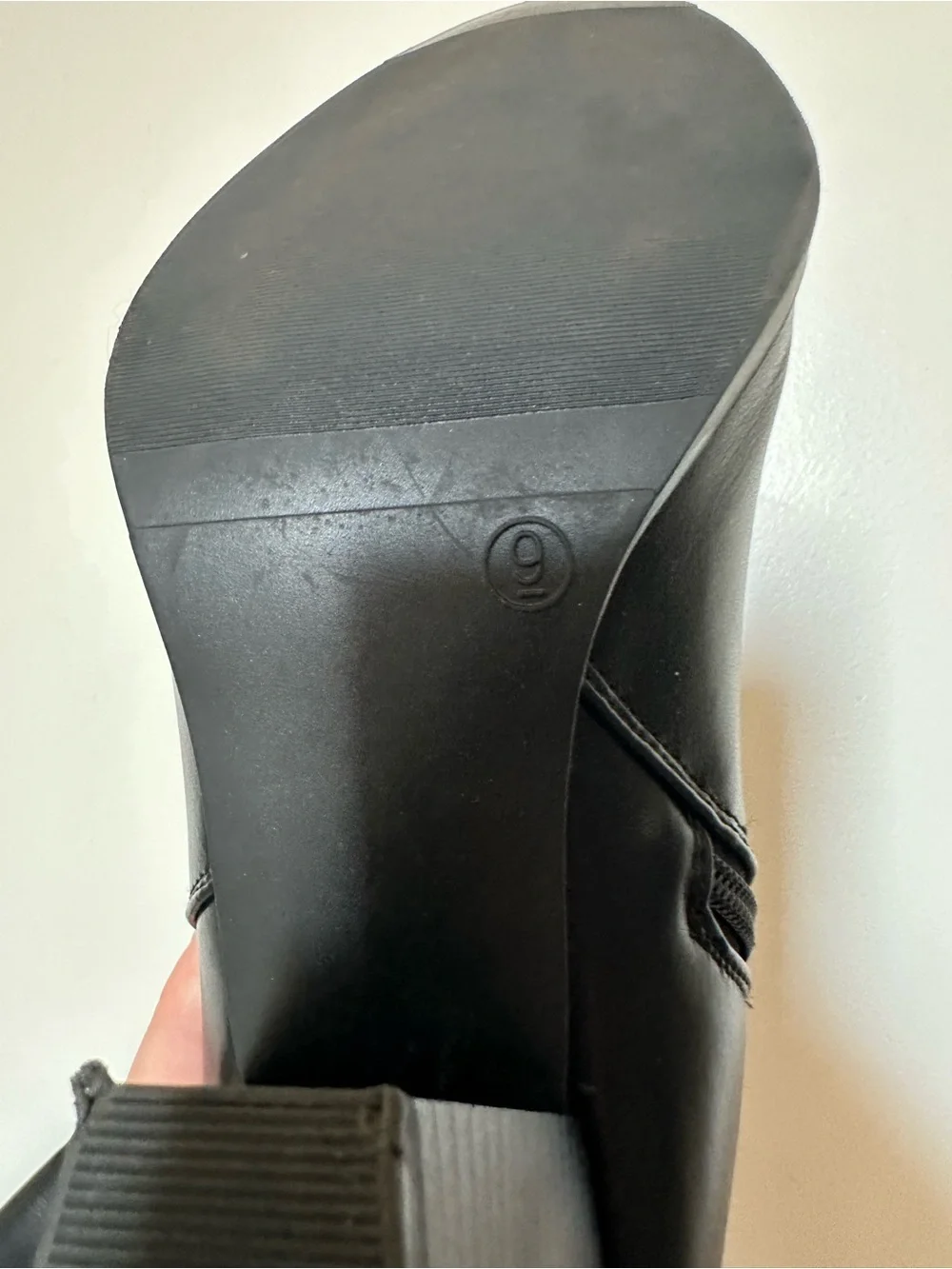 Women's Black Wide Calf Heeled Riding Boots